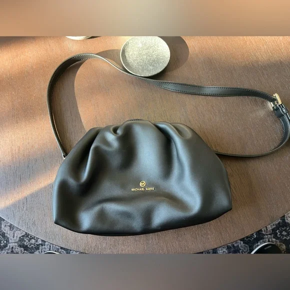 Michael Kors Logo Metal Ruched Clutch - Picture 2 of 15